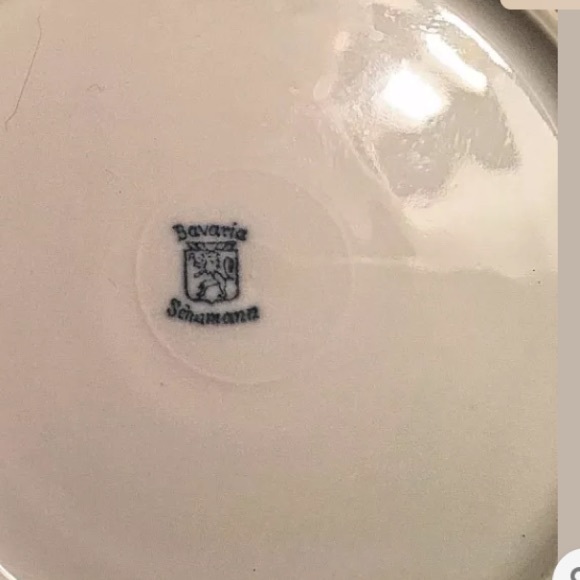 5 Vtg Schumann Bavaria Peacock Plates Reticulated - Picture 8 of 9